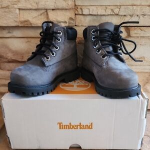 Timberland Premium Toddler Dark Gray Leather Boots 7C